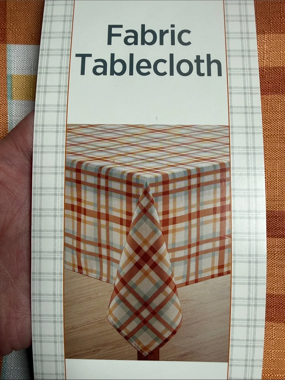 Perfect Harvest Fall Plaid Fabric Tablecloth-52x70 New